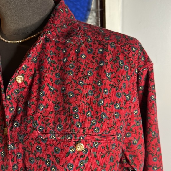 Eddie Bauer Vintage Floral Corduroy Maxi Dress SZ Small Petite - Picture 4 of 11